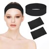 AUEAR, 100 Pack Disposable Spa Facial Headband Elastic Headband Wrap Non-Woven Skincare Head Bands Hair Band with Convenient Closure for Women Girls (Black)