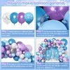 Amandir 162PCS Snow Birthday Party Supplies, Snow Balloon Garland Arch Kit Fringe Curtain Blue Purple Snowflake Confetti Balloons Princess Winter Wonderland Girl Baby Party Decorations