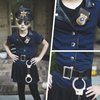 Police Badge Police Pretend Play Toy Set for Metal Handcuffs with Key American Flag Waving Lapel Pins Whistle Halloween NYPD Police Deputy Badge Dress Up Pretend Play Accessory Black