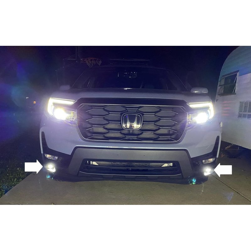 White LED Angel Eye Fog Lights Halo Lamp Kit for 2022 2023 2024 Honda ...