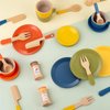 GAGAKU Wooden Play Food Sets for Kids Kitchen,Montessori Wooden Play Food Toys Play Plates and Dishes for Kids Wooden Play Kitchen Accessories Play Dishes for Toddler Boys Girls Gifts