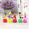 EXCEART 5pcs Wooden Push up Toy Finger Puppets Thumb Press Base Wooden Clown Puppets for Home Office Desk Decoration