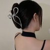 FRUZJAY Bow Hair Clips for for Thin Thick Hair, Silver Metal Bowknot Hair Claw Clip Elegant Hair Accessories Non-Slip Strong Hold Claw Clips Bow Hair Jaw Clip Cute Hair Barrettes Hair Pins(Silver Bow)