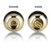 Ivoku Polished Brass Spherical Door Lock with Key, Adjustable Latch Length, Rustproof, Suitable for Doors 1.18" to 1.97" Thick, Fits Both Right and Left Handed Doors