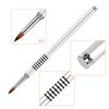 Accmor 3D Nail Art Brush for Acrylic Powder, Kolinsky Acrylic Nail Brush, Silver Metal with Non-Slip Handle (Size # 2)