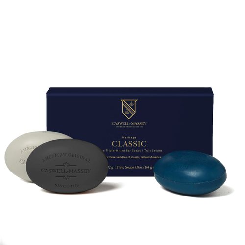 Caswell-Massey Castile Bar Soap, Mens Body Wash, Hand Soap, and Face Wash, Moisturizing Natural Body Soap for Bath or Shower, Newport, Oaire, & Greenbriar, 3 (5.8 oz bar) Gift Set