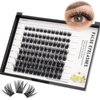 Bodermincer 96pcs 8-10-12-14mm/10-12-14-16mm Mixed D Curl Lash Clusters Individual Lashes Cluster Eyelash Extensions Mink Super Cluster Eyelash Extension Natural Lashes (10-12-14-16mm MIX)