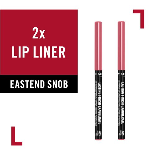 Rimmel Exaggerate Lip Liner, Eastend Snob, 2 Count (Pack of 1)