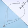 TseanYi Butterfly Choker Necklace Layered Butterfly Pendant Necklace Mini Butterfly Short Choker Duoblelayer Silver CZ Butterfly Pendant Necklace Chain
