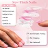 Pink French Tip Press on Nails Short Square,SXVME Classic French Nails Press ons Fake Nails Glue on Nails Short Coffin Nails Acrylic Press on Nails Square,French Tip Nails for Nail Art in 30 PCS