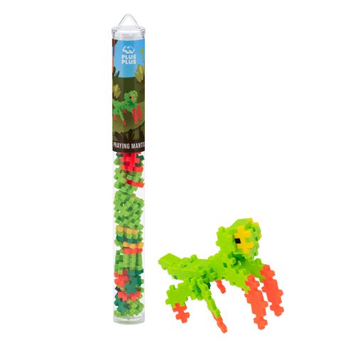 PLUS PLUS 3D Bug Building Block Set, Insect Stem Toys for Kids, 70 Interlocking Pieces - Praying Mantis Mini Maker Tube Kit