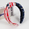 Lonext Independence Day Knotted Headband for Women Sparkly Rhinestone Embellished Hairbands Twist Turban Headband Elastic Wide Hair Hoop for Girls (American Flag Colors)