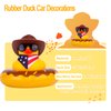 MuMyer Car Rubber Duck Dashboard Decoration Yellow Duck Car Ornaments with Mini Cowboy Hat Scarf Swim Ring Sunglasses for Decor Home Car