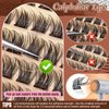 Calphdiar Self Adhesive Eyelashes Reusable Self Adhesive Lash Clusters Kit Natural Self Adhesive Lashes No Glue Eyelash Clusters C Curl Press on Lash Clusters 10-14MM DIY Cluster Eyelash Extensions