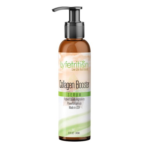 Lyfetrition Collagen Boost Face Serum Enriched With Vitamin C, Hyaluronic Acid & Jojoba Oil, Reduces Wrinkles, Heals, And Repairs Skin, Facial Serum For Visibly Firm And Smooth Skin, 12 Oz