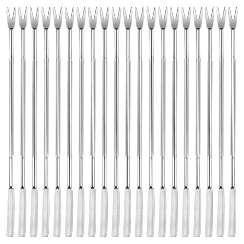 20 Pieces Stainless Steel Seafood Forks Picks- Silver