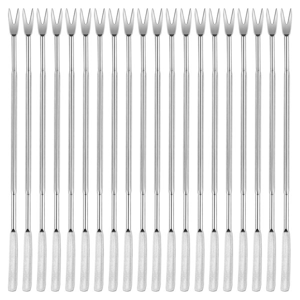 20 Pieces Stainless Steel Seafood Forks Picks- Silver