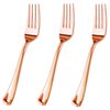 JL Prime 100 Piece Rose Gold Plastic Forks Set, Re-Usable Recyclable Plastic Forks, Rose Gold Plastic Forks, Great for Wedding, Anniversary, Rehearsal, Shower Events