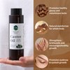Castor Oil Organic Cold Pressed Unrefined Castor Oil for Hair Growth, Skin, Lashes, Brows - Moisturizing Body Oil in Eco-Friendly Bottle (8.8 Fl Oz)