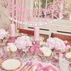 Pink Bow Birthday Party Decorations, Coquette Birthday Decorations Include Pink Bow Happy Birthday Banner Garland Party Tassel Pink Pom Pom Banner, Pink Bow Decorations