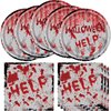 Halloween Bloody Party Supplies, Halloween Party Plates and Napkins, 20 Plates and 20 Napkins, Halloween Scary Hand Print Party Decorations