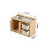 EatingBiting 1:12 Dollhouse Miniature Furniture Bathroom Kitchen Sink with Cabinet Basin Set Dolls House Light Oak Sink Unit w Towel Rail Miniature Wooden Kitchen Furniture