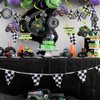 20Pcs Monster Truck Hanging Swirls Set, Wheel Tire Birthday Hanging Streamers Whirl, Green and Purple Racing Car Ceiling Hanging Decor for Monster Jam Theme Birthday, Monster Truck Theme Party