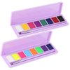Yeweian 2 Pcs Water Activated Eyeliner Palette Liquid Eyeliner Colorful Set Hydra Graphic Eyeliner Makeup, Neon Face Paint Glow UV Black White Red Body Paint Rainbow Eyeliner(01+02)