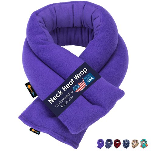 SunnyBay Microwave Heating Pad, Microwavable Moist Heated Neck and Shoulder Wrap, Versatile Weighted Beanbag Cold Pack or Warm Compress for Pain Relief, 26x5 Inches, Purple