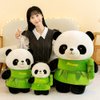 SKINFORD Cute Panda Plush with Bamboo Panda Stuffed Animals Bamboo Plush Toy Kawaii Panda Bear Plushies Doll Plush Hugging Pillow Gifts for Kids Girls Boys Birthday Valentine, 35cm/13.78in, Green