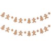 2Pcs Gingerbread Man Christmas Garland Christmas Gingerbread Garland, Gingerbread Man Tree Garland Christmas Gingerbread Banner for Party Xmas Tree Ornaments Decor