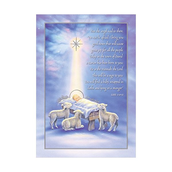 A Savior Has Been Born - Designer Greetings Box of 18 Religious Christmas Cards