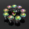 Spriak 10 Pack Drawer Knobs, 30mm Colorful Crystal Glass Cabinet Dresser Pulls Diamond Shape Cupboard Wardrobe Knob for Kitchen Bathroom Office DIY