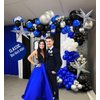 FROUFING Royal blue and black white silver balloon Garland arch Arch Kit 119 PCS with star balloons for boy baby shower Class of 2024 graduations decorations man Birthday Party supplies
