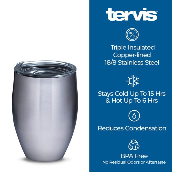 Tervis Powder Coated Stainless Steel Triple Walled Insulated Tumbler Travel Cup Keeps Drinks Cold & Hot, 12oz, River Rock