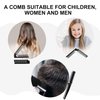 uxcell Portable Travel Hair Brush, Folding Pocket Size Comb Double Headed Anti-Static Hairdressing Tools, 2 Pcs Fine Teeth Comb and Bristle Brush for Salon Women Men Pet, Black