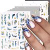 VOTACOS 12 Sheets Nail Art Stickers Decals White Black Gold Stripe Line Nail Decals Self-Adhesive Marble Wave Nail Art Supplies for Nail Decorations 3D Nail Accessories for Women French Nail Design
