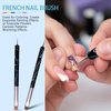 French Nail Brush, 2 Way French Gel Acrylic Nail Art Kolinsky Brush With Dotting Tool for Professional Manicure Cuticle Clean Up Nail Art Design, Wave Pattern Handle (NB125-#16, Black)