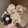 LOVEF Fashion Flowers Pearl Hair Elastic Band,Hair Rope Accessory Ponytail Holder for Lady Women Girls,Set of 4