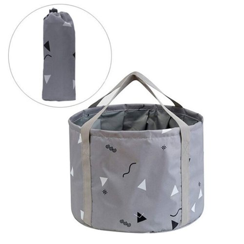 14L Collapsible Feet Bath Basin Soaking Bag for Kids, Portable Foot Spa Soak Tub Foldable Water Bucket for Travel Camping, Grey