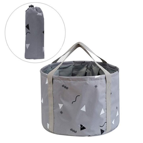 14L Collapsible Feet Bath Basin Soaking Bag for Kids, Portable Foot Spa Soak Tub Foldable Water Bucket for Travel Camping, Grey