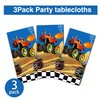 Adirasenotek 3Pcs Trucks Plastic Party Tablecloths for Party Decoration,87" Lx54 W Rectangular Plastic Table Covers,Kids' Party Disposable Tablecloths for Decoration,Birthday Party,Baby Showers