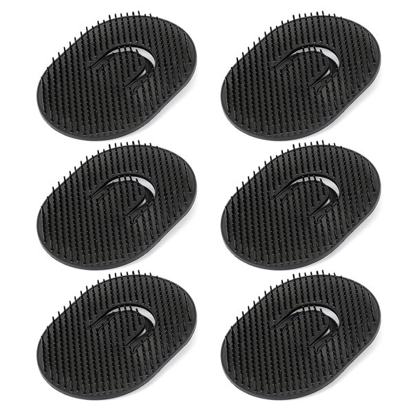Scalp Massage Brush, Segbeauty 6 pcs Shampoo Brush Floral Shower Comb, Classic Hairdresser Hair Comb, Pocket Hairbrushes Set, Head Massage Brush for Hair Growth Beard Brush Pet Grooming Brushes Black