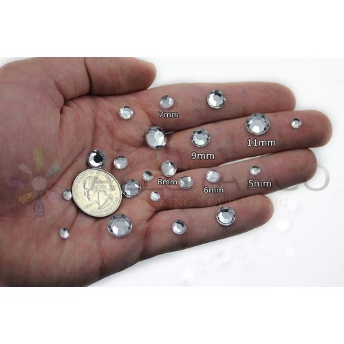 KraftGenius Allstarco 4mm SS16 Green Self Adhesive Acrylic Rhinestones Plastic Face Gems Stick On Body Jewels for DIY Cards and Invitations Crafts Bling Sticker - 5 Sheets - 500PCS