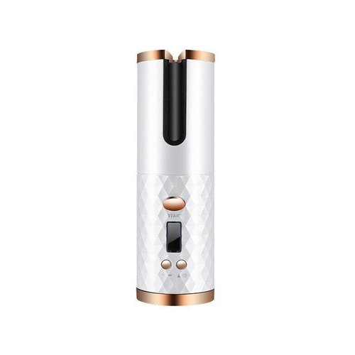 THE PERFECT PART Hair Curler LCD Cordless Auto Rotating Waver Curling Iron Ceramic Wireless USA (White)