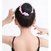 4PCS Girls Ballet Bun Covers Flower with Pearl Shaped Dance Snood Hair Net Accessories Mesh String Bobbles Elastic Band for Dancers Skating