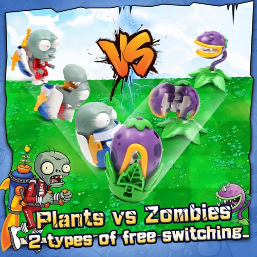Maikerry Plants and Zombies Toys vs Egg Transformation Series Assembled Toys Action Figures Set Gift Game Fan Party Birthday Gifts Zombie PVZ Toys Figurines for Boys Girls