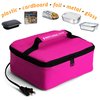 HotLogic Mini Portable Electric Lunch Box Food Heater - Innovative Food Warmer and Heated Lunch Box for Adults Car/Home - Easily Cook, Reheat, and Keep Your Food Warm - PINK - 120V