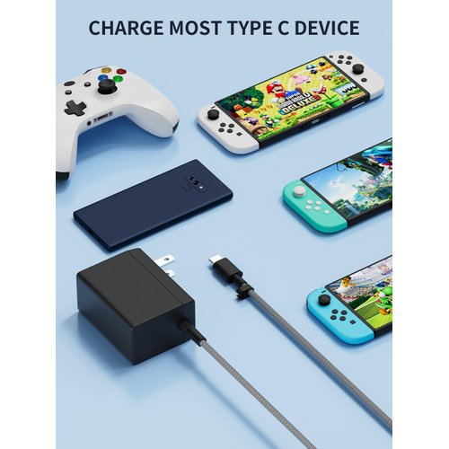 Fast Charger for Nintendo Switch,USB C Type C Power Adapter Compatible with Nintendo Switch/Switch Lite/Switch OLED/Switch Dock,15V/2.6A Supports TV Mode,Portable Travel Charger with 5.5FT Cable