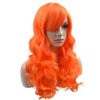 BERON Orange Wig Long Wavy Wig Orange Wig with Bangs for Women Orange Wig Long Curly Wig Orange Wig Synthetic Wig with Wig Cap